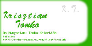 krisztian tomko business card